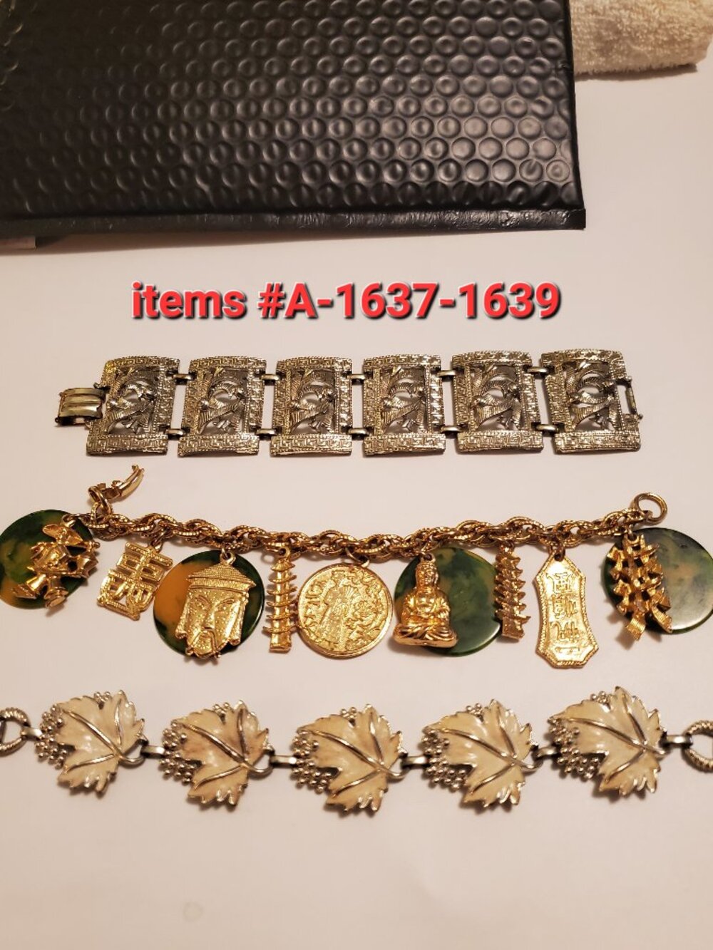 3 Bracelets, items # A 1367-1369, wt.164 grams.